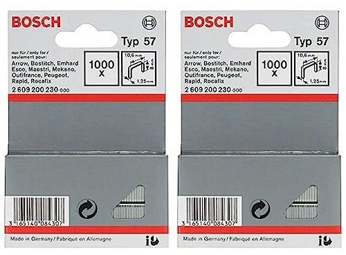 Bosch Professional 2609200230 1000 Tackerklammern 8/10,6 mm Typ57 (Packung mit 2)