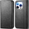 TUCCH Case for iPhone 15 Pro (6.1) 2023, PU Leather Wallet Folio Flip Foldable Phone Cover with[RFID Blocking][Viewing Stand][Shockproof TPU][Card Holder]Compatible with iPhone 15 Pro, Textured Black