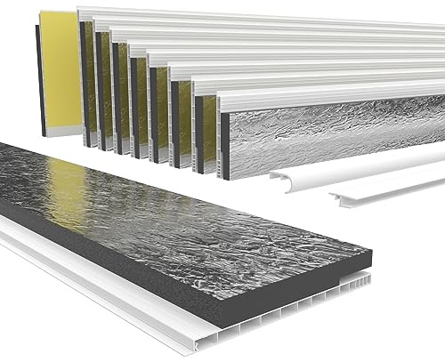 HEXIM PVC Rollladenkastendeckel mit Dämmung Länge: 1000-2000mm, Breite: 120-320mm, Revisionsklappe Rolladendeckel Rollladen Verschluss Deckel Klappe (180mm x 2 Meter)