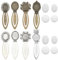 SUNNYCLUE 1 Box 16 Stück DIY 8 Sets Cabochon Lesezeichen Vintage Stil Cabochon Lünettenrohlinge Antik Bronze Silber Lesezeichen Tabletts Lesezeichen Clips Klarglas Cabochons Lesezeichen Herstellungsse