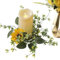 Kerzenringkranz | Sonnenblumen-Kerzenring | Boho-Kerzenring | Künstlicher Blumenkranz Stumpenkerzenhalter Hochzeitsdekorationsideen Kerzen Ringe Arrangement Bauernhaus für Frühling
