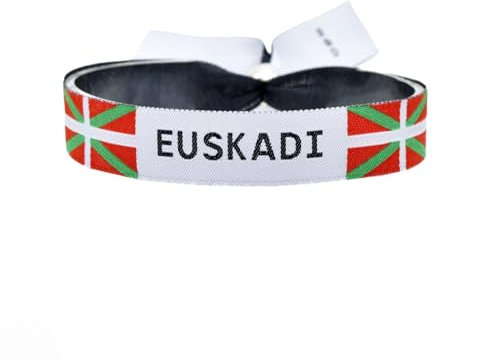 BDM Pulsera de pais vasco, bandera pais vasco, vasconia, vitoria, donostia bordada HD de tela tejida entrelazada, trisquel, ajustable hombre y mujer