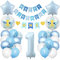 Deko 1. Geburtstag Junge Geburtstagsdeko 1 jahr Mädchen Luftballon 1. Geburtstag Blau Ballon Zahl 1 Party Deko