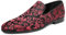 Allthemen Mocassins Hommes en Simili Cuir Floral de Mariage Ville Chaussures de Costume Loafers Jacquard Rouge 43 EU