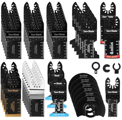 KIMIGO 34Pezzi Lame Utensile Multifunzione,Accessori per Utensili Oscillanti,Lame Multifunzione per Metallo,Legno,Chiodi,Viti,Taglio Ad Immersione
