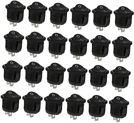 VINTORKY 24stücke Titel Runder Wippschalter Pin Kippschalter Für Boot Und Auto Langlebig Hitzebeständig Mit Umweltfreundlichem