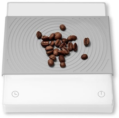 Black Mirror Basic 2, TIMEMORE Kaffeewaage mit Timer, Durchflusskontrolle, 0,1g Genauigkeit, mit automatischem Timer, 2000g Kapazität, Weiß