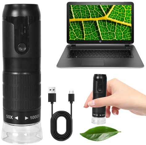 Colexy Microscopio Digital WiFi Portátil 50X a 1000X de Alta Definición, Compatible con Múltiples Plataformas, Adultos y Niños, Microscopio Portátil para Descubrir el Mundo Microscópico