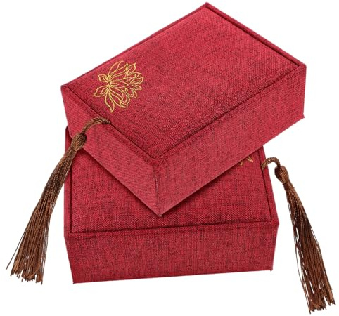 HEMOTON 2pcs Lightweight Cloth Guzheng Nails Box with Tassel for Pipa Nails Storage and Travel