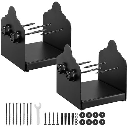 VEVOR Support de Poteau Bois, Lot de 2, Base de Poteau, Taille Interne 150x141 mm, en Acier au Carbone Robuste, Ancrage de Poteaux Stable pour Support Garde-corps Balustrades Terrasse, Pavillon, Noir