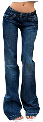 Yegirlzs Jeans Donna Vita Bassa Jeans a Zampa Pantaloni Baggy Jean Flared Bootcut Jeans Denim Pantaloni Casual Denim Pants