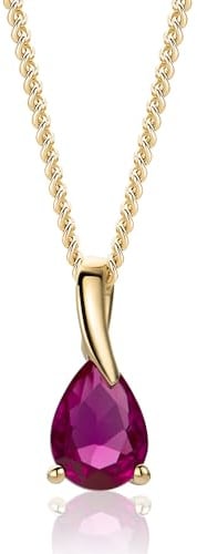 MIORE Collares Mujer, Colgante Oro Blanco/Amarillo de 9 ct 375, Gemas Zafiro/Rubí/Esmeralda/Topacio/Amatista/Aguamarina con Cadena Plata Chapada en Oro o Plata de Ley de 45 cm, Hipoalergénicos