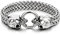 COOLSTEELANDBEYOND Gotik Biker Herren Schädel Franco Link Panzerkette Armband aus Edelstahl mit Federringverschluss