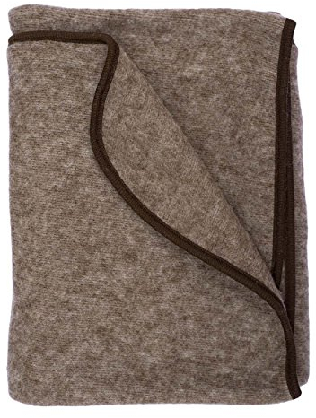 Cosilana, Kinder/Baby Decke Fleece, 80x100 cm, 60% Wolle (kbT), 40% Baumwolle (KBA) (80x100, Braun-Melange)