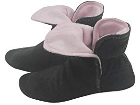 RAIKOU Hausschuhe für Damen, Herren für drinnen aus Micro Fleece mit ABS und Rutschfester Sohle,Haussocken Stoppersocken mit Super Flauschige Hüttenschuhe (Zinn/Rosa,43/46)