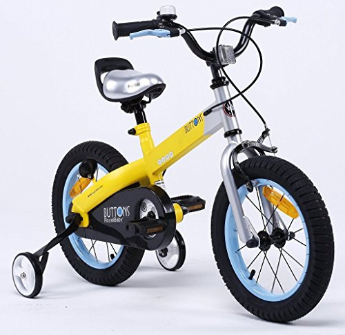 Royal Baby Unisex Youth Button girl's boy's freestyle Kids Bike Bicycle, matt-Yellow, 12