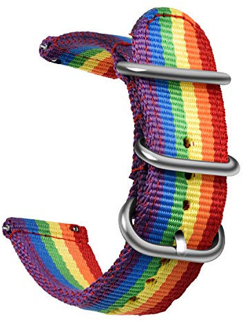 OLLREAR Unisex Nylon Uhrenarmbänder Edelstahl Silberne Schnalle 20mm Colorful Ersatz Armbänder für Männer und Frauen Schnellverschluss Sport Atmungsaktive Ersatzarmband