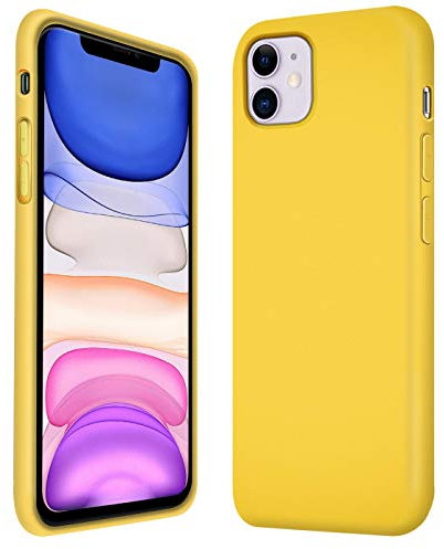 Verco Cover compatibile Apple iPhone 11 Custodia, Silicone Liquido Gel Morbida per Apple iPhone 11 Case 6,1 Pollici, Giallo