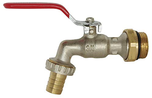 SOMATHERM FOR YOU Robinet d'arrosage orientable-Etanchéité Garantie-Poignée Plate Réversible-Mâle 20/27-Mâle 20/27-En Laiton nickelé 15-20-20R, Gris, Small