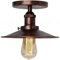 Vintage Retro Regenschirm Deckenleuchte Retro Industrielle Metal Copperhead Deckenlampe E27 Küche Loft Bar Beleuchtung Barn Light (Rostfarbe 22cm)