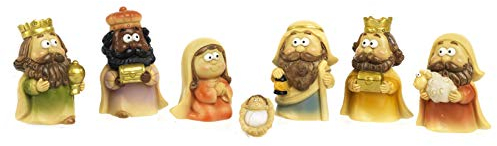 Set presepe spiritoso 7 personaggi cm. 4,3 RESINA