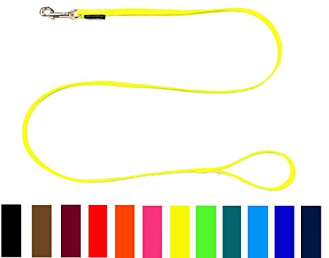 Biothane Hundeleine für kleine Hunde 9mm Führleine leicht 0,3m - 3m (1,25m OHNE Handschlaufe, Orange)