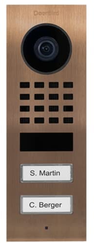DoorBird D1102V Aufputz IP Video Türstation für 2 Wohn-/Gewerbeeinheiten | Video-Türsprechanlage mit 1 Ruftaste, WLAN, Bluetooth, HD-Video, Bewegungssensor, in Bronze-Optik gebürstet