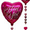 Folienballon I Love You, 81,3 cm, mit Be Mine Drop Line Gewicht