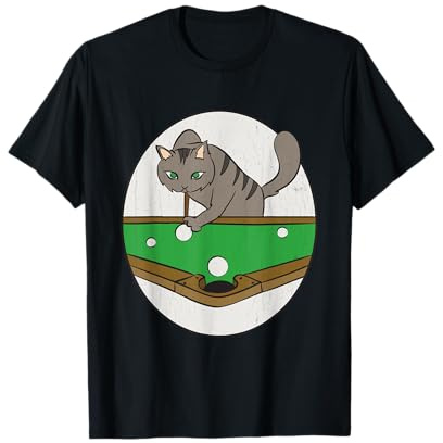 Katze spielt Snooker Lustige Billard Pool Spieler Grafik T-Shirt