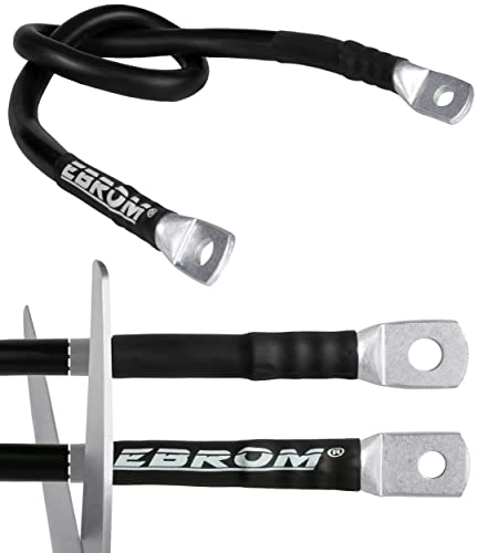 EBROM HI-FLEX Batteriekabel 50 mm² schwarz fertig konfektioniert, ab 30 cm bis 10 m viele Längen + Ringösen/Kabelschuhe M8/M10/M12 kombinierbar 50mm2, Ihre Auswahl: 50 mm2 290 cm Kabelschuh 2 x M10