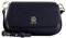Tommy Hilfiger Damen Umhängetasche TH Emblem Flap Crossover Klein, Blau (Space Blue), Einheitsgröße