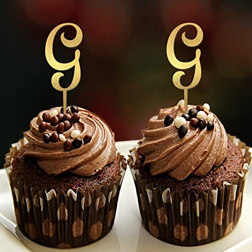 Initiale G Cupcake Toppers Einzelbuchstabe Monogramm Name Für Hochzeit Brautdusche Party Dekorationen Land Blumenkranz Personalisieren Sie Ihre eigenen Cupcake Toppers Hochzeitsgeschenke 6 Stück