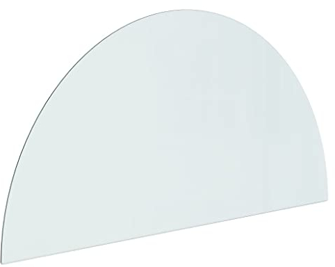 vidaXL Plaque de Verre de Cheminée Demi-Rond Revêtement de Sol Plancher Plaque de Base de Foyer Protection Contre Etincelles 1200x600 mm