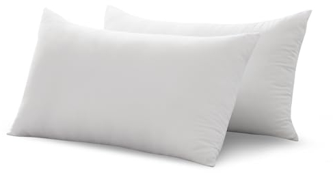 Novilla Kopfkissen 40x80 4er Set, Kissen für Bett Schlafkissen mit maschinenwaschbarem Bezug, Kissen aus gebrochenem Schwamm, für Haus und Hotel, Weiß