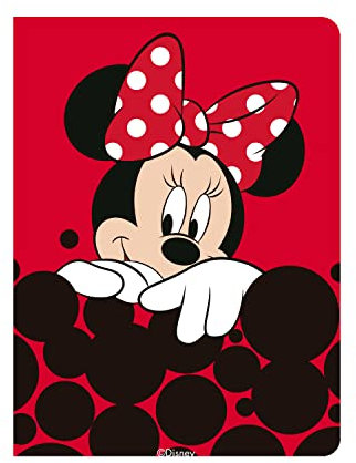 Custodia per Tablet Lenovo M10 Ufficiale dei Classici Disney Minnie Fondo Rosso [Custodia Tablet]. [Protezione anticaduta] Girevole a 360 gradi [Funzione Supporto].