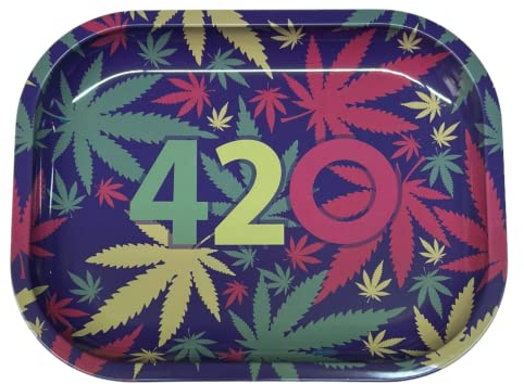 Metal Rolling Tray for Smoking – Durable Tobacco Accessories Tray, Portable and Easy to Clean – Ideal for Herbs, Papers, and Rolling Supplies (420 plain)