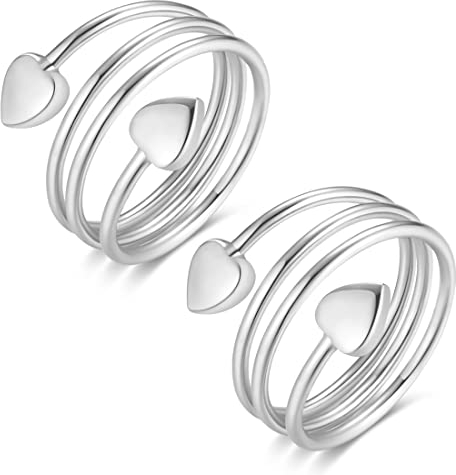Vicmag Kupfer Magnetringe für Frauen Männer Ultrastarke Magnete 99,99% reines Kupfer Einstellbare Größe mit Geschenkbox (Silber Liebe)