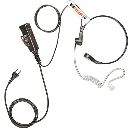 Taktischer SWAT/Throat Headset-Ohrhörer kompatibel mit ICOM IC-F3 IC-F4S IC-F4TR IC-F3011 F4011 F4001 F1000 F2000 F3210D F3230D (gerade), 2-poliges Zwei-Wege-Radio
