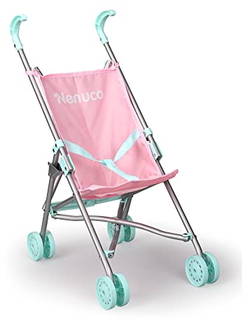 Nenuco - Metall Kinderwagen, rosa und blau metallischen Spielzeug Kinderwagen, faltbar, um Dein Baby Nenuco für einen Spaziergang zu nehmen und mit ihn zu Spielen, ab 3 Jahre alt, Famosa (NFN31000)