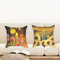 Ulticool - Kissenhülle - Tulpen Blumen Natur Sonnenblume Sonne - Set von 2 Motiven – 45 x 45 cm - Dekokissen ohne Füllung - Kissenbezug Zubehör für Sofa/Bett - Gelb Rosa Orange
