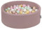 KiddyMoon Rund Bällebad Velvet Bällepool 90X30cm/300 Bälle ∅ 7Cm Ballgruben Für Babys Spielbad Kleinkinder, Hergestellt In Der EU, Erikafarben: Pastellbeige/Pastellgelb/Weiß/Minze/Puderrosa