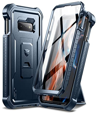 Dexnor pour Coque Samsung Galaxy S10e avec Protection d'écran intégrée et Support de téléphone Portable résistant aux Chocs Militaire Bleu Marine