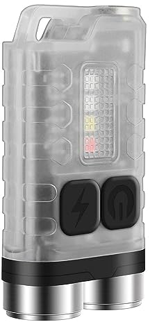 Mini Keychain Flashlights High Lumens, EDC Flashlight Rechargeable with Red UV Blue Light & Tail Magnet, 900 Lumens Led Pocket Small Powerful Flashlights for Camping, Emergencies,Everyday Carry, IP65
