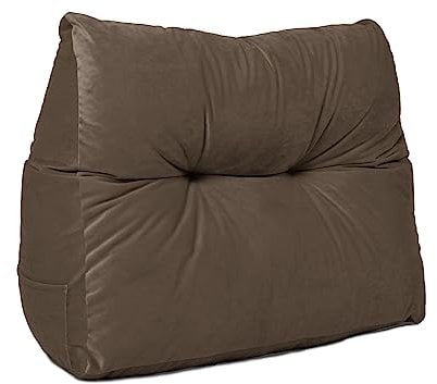 Lancashire Textiles Armchair Cushion - Premium Faux Suede Fabric with Super Bounce Hollowfibre - Made in Britain for Relaxing, Reading, TV, and Orthopaedic Support [Brown, 20 X 50 X 60 Cm]