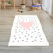 Teppich-Traum Spielmatte Kinderzimmer-Teppich Mädchen flauschig rosa Herz graue Punkte in Creme 80x150 cm