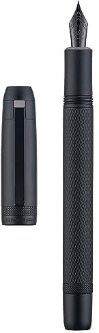 Jinhao 92 Black Fountain Pen Medium Nib, Solid Metal with Converter Smooth Writer Calligraphy Pen