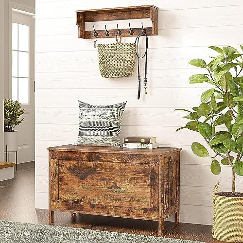 FEFE Storage Chest Vintage Rustic Design For Bedroom Hallway 100kg Loading Capacity Industrial Bed End Stool Bench Living Room