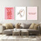 Nordisches abstraktes Poster, Liniengesicht, Leinwandgemälde, Wandkunst, rosa Stil, Buchstabe Lucky You, Bilder, Zimmer, moderne Dekoration, 19,6 x 27,5 Zoll (50 x 70 cm) x 3, ohne Rahmen