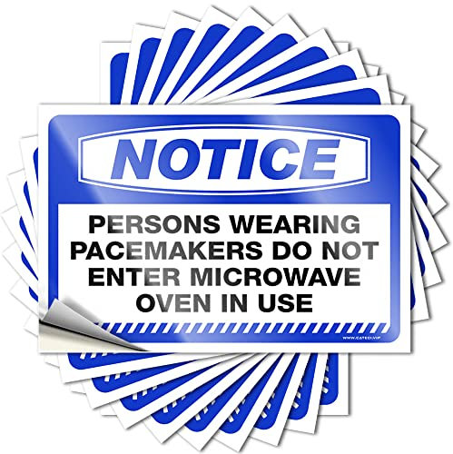 Accessoires de voiture Avis Personnes portant des stimulateurs cardiaques Ne pas entrer dans un four à micro-ondes en cours d'utilisation Autocollants 10 pcs Car Sticker Pack Autocollants et