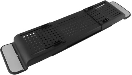 Expandable Plastic Bathtub Tray Stable Placement Draining Design Holds Shower Gel Towels Glasses Bath Flowers (Black)